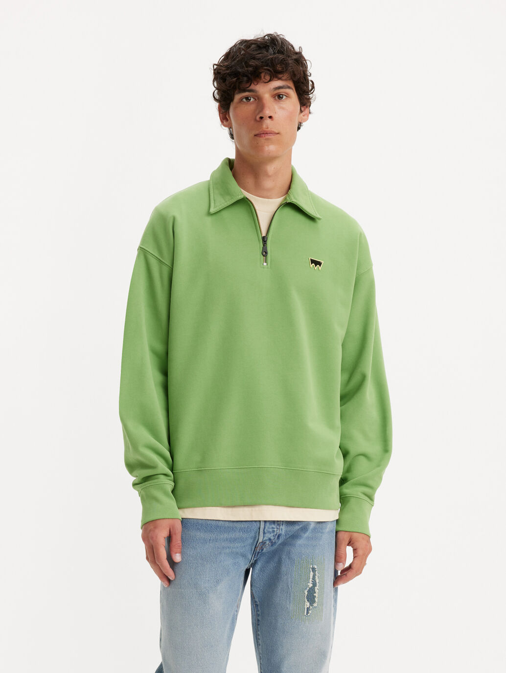 Green sale zip sweatshirt